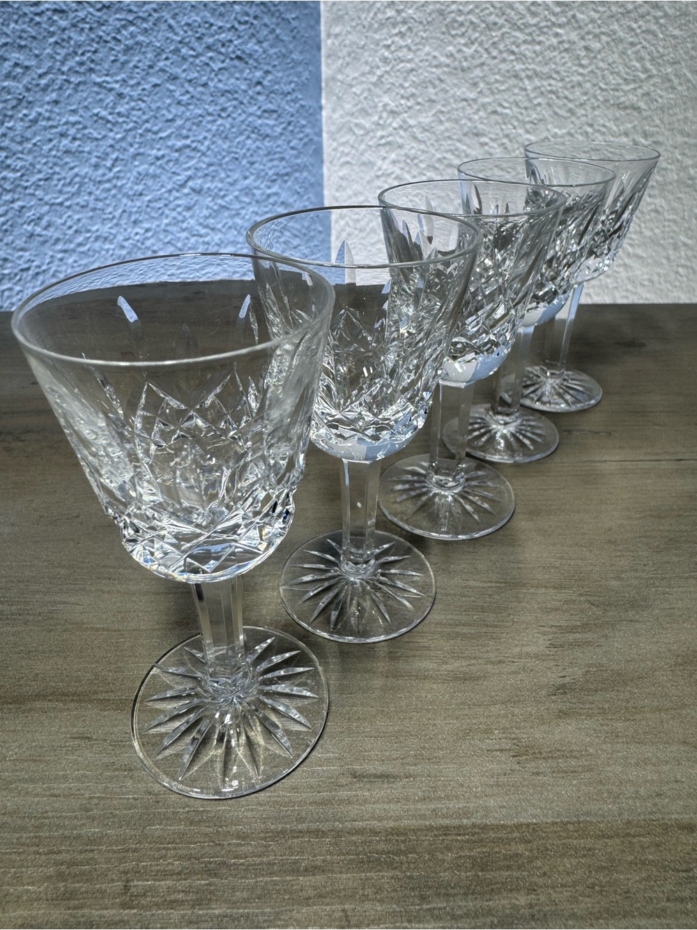 Vintage Waterford Lismore Cordial Glasses Set 5 Signed Crystal Ireland